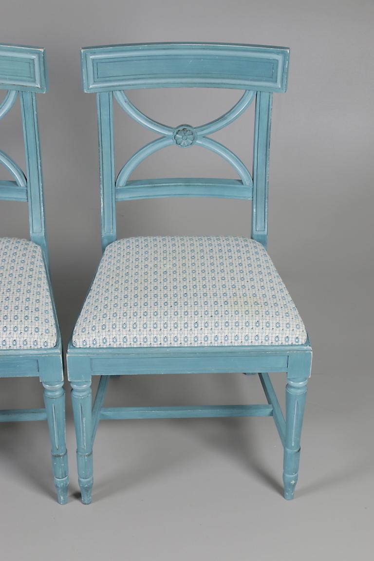 Set of Four Bellmann Swedish Blue Chairs 4