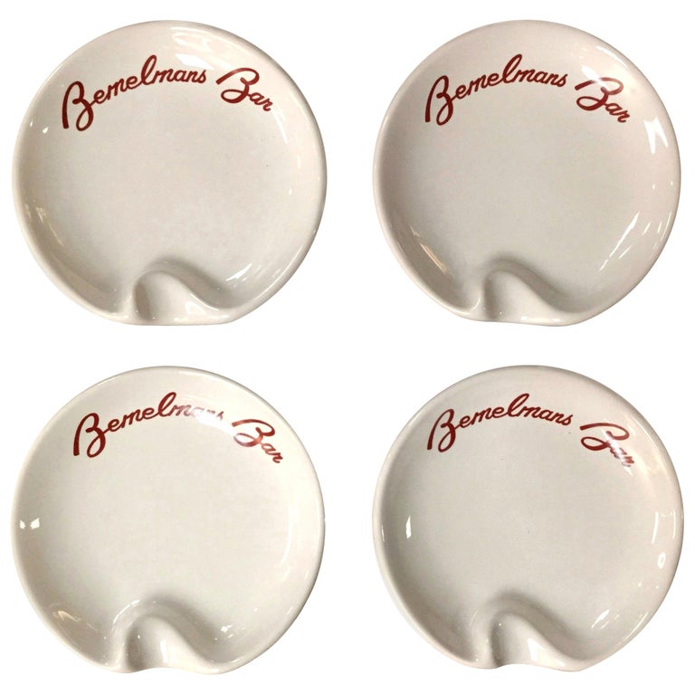 Set of Four Bemelmans Bar Ashtrays from the Carlyle Hotel, New York