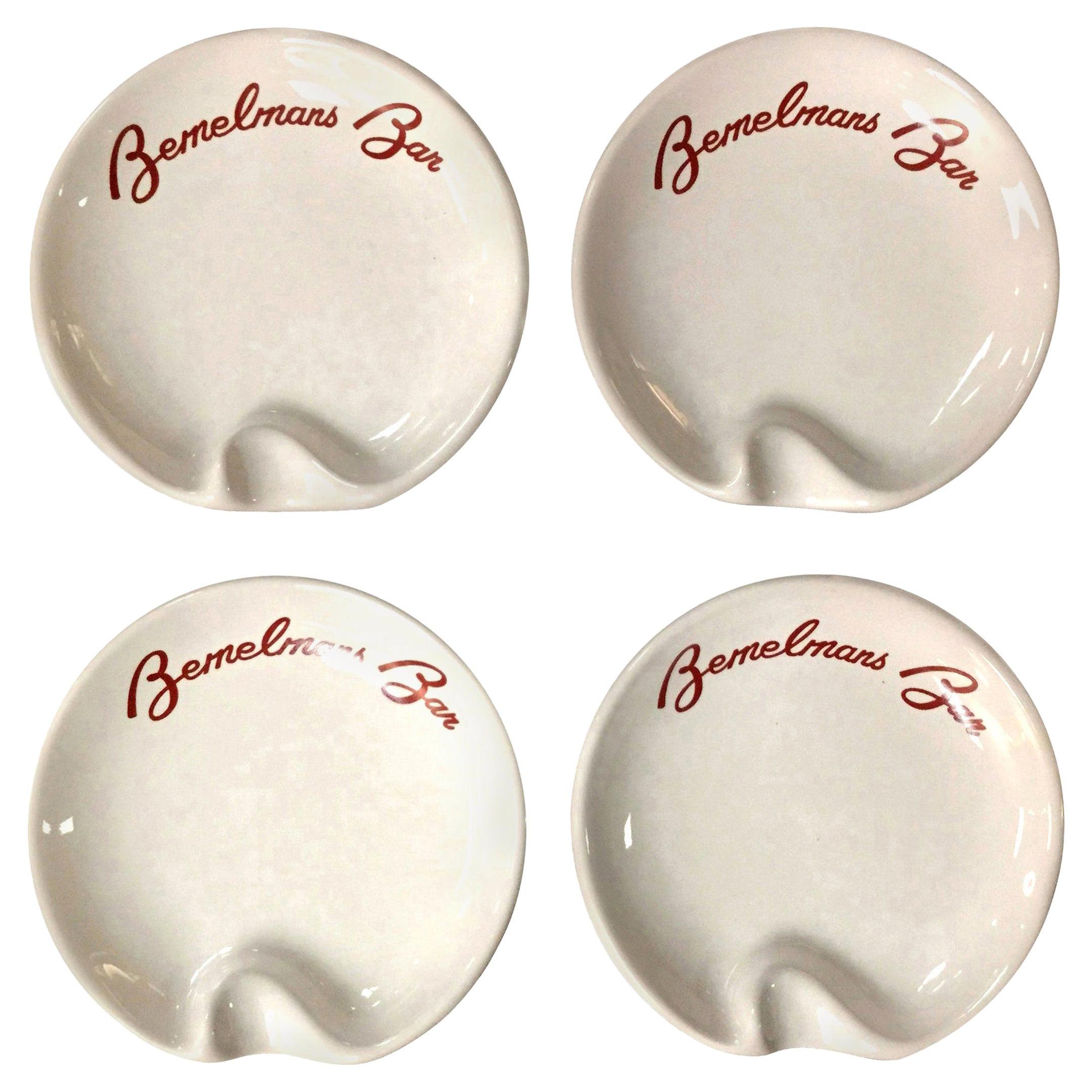 Set of Four Bemelmans Bar Ashtrays from the Carlyle Hotel, New York City