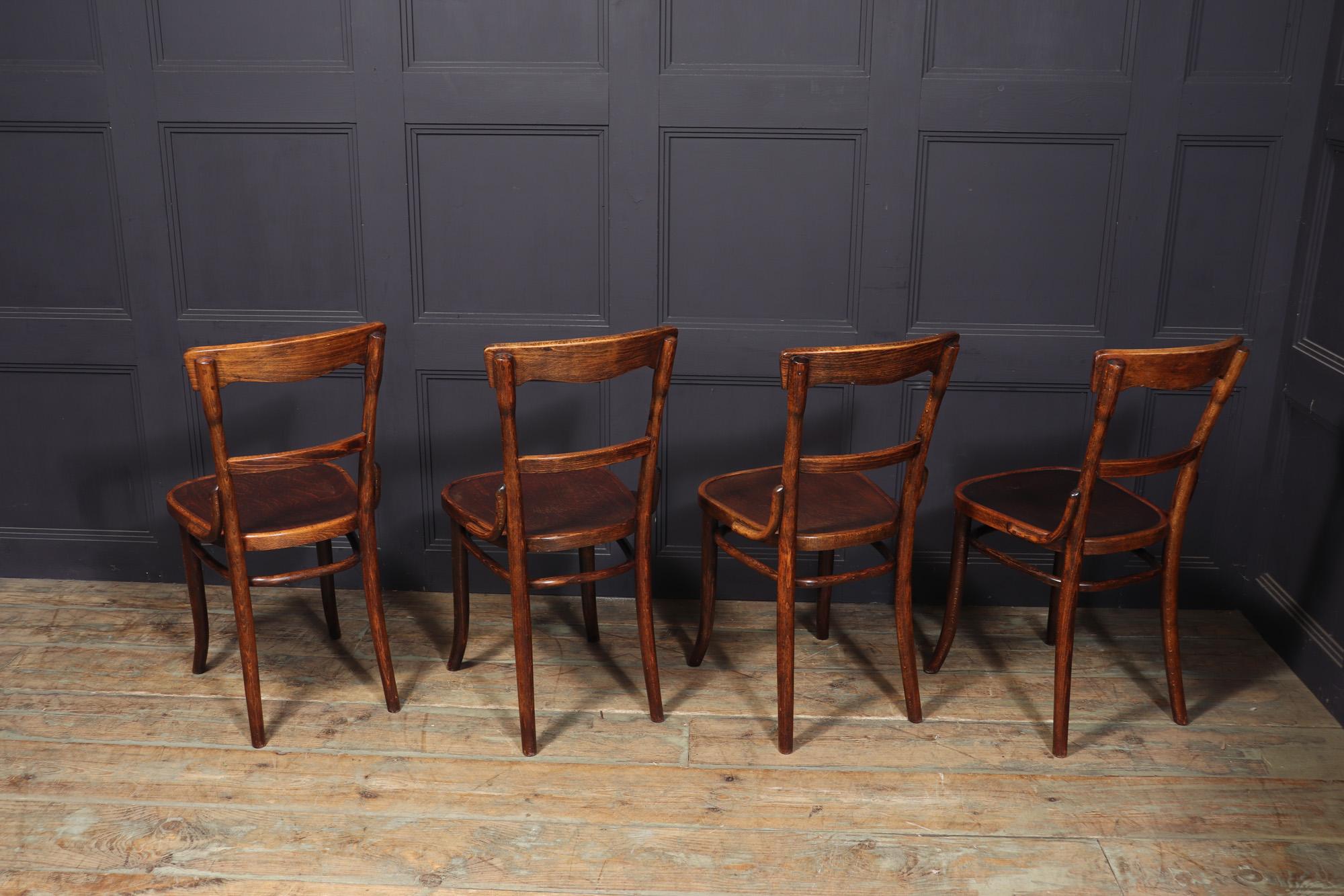 Czech Set of Four Bentwood Chairs by Thonet