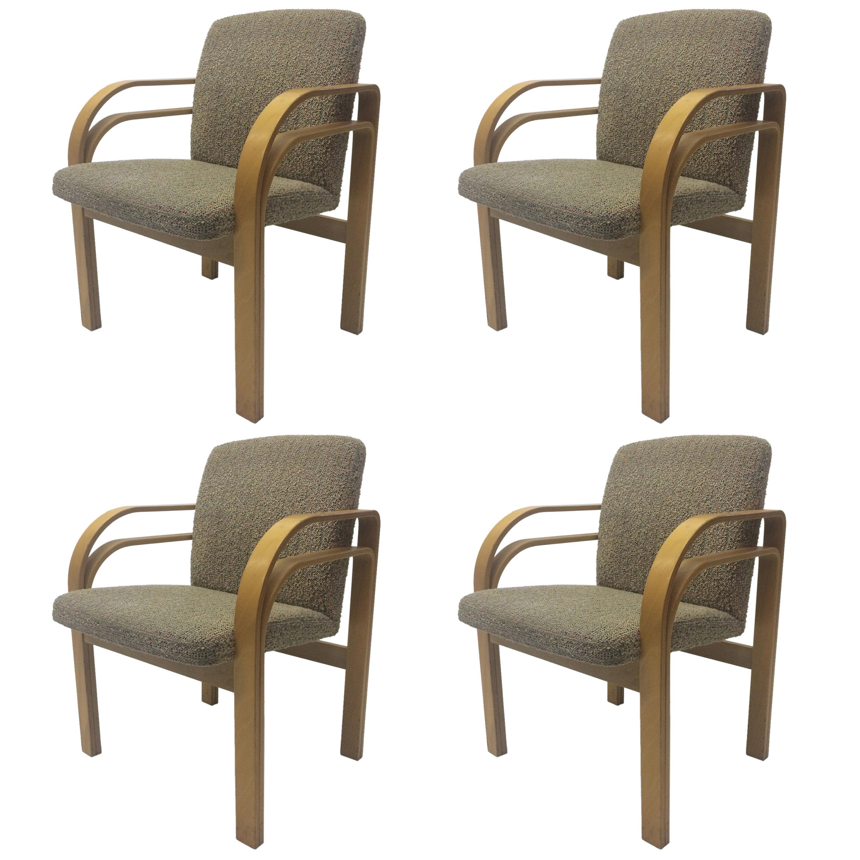 Set of Four Bentwood Chairs in the Manner of Alvar Aalto