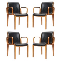 Set of Four Bentwood Upholstered Armchairs by Bill Stephens for Knoll