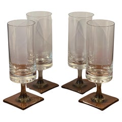 Set of Four "Berlin" Square Base Juice Glasses by G. Butler Jensen for Rosenthal