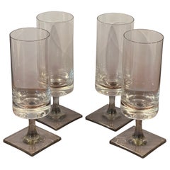 Set of Four "Berlin" Square Base Juice Glasses by G. Butler Jensen for Rosenthal