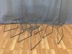 Set of Four Bertoia for Knoll Grey 420C Side Chairs, Early 1980s