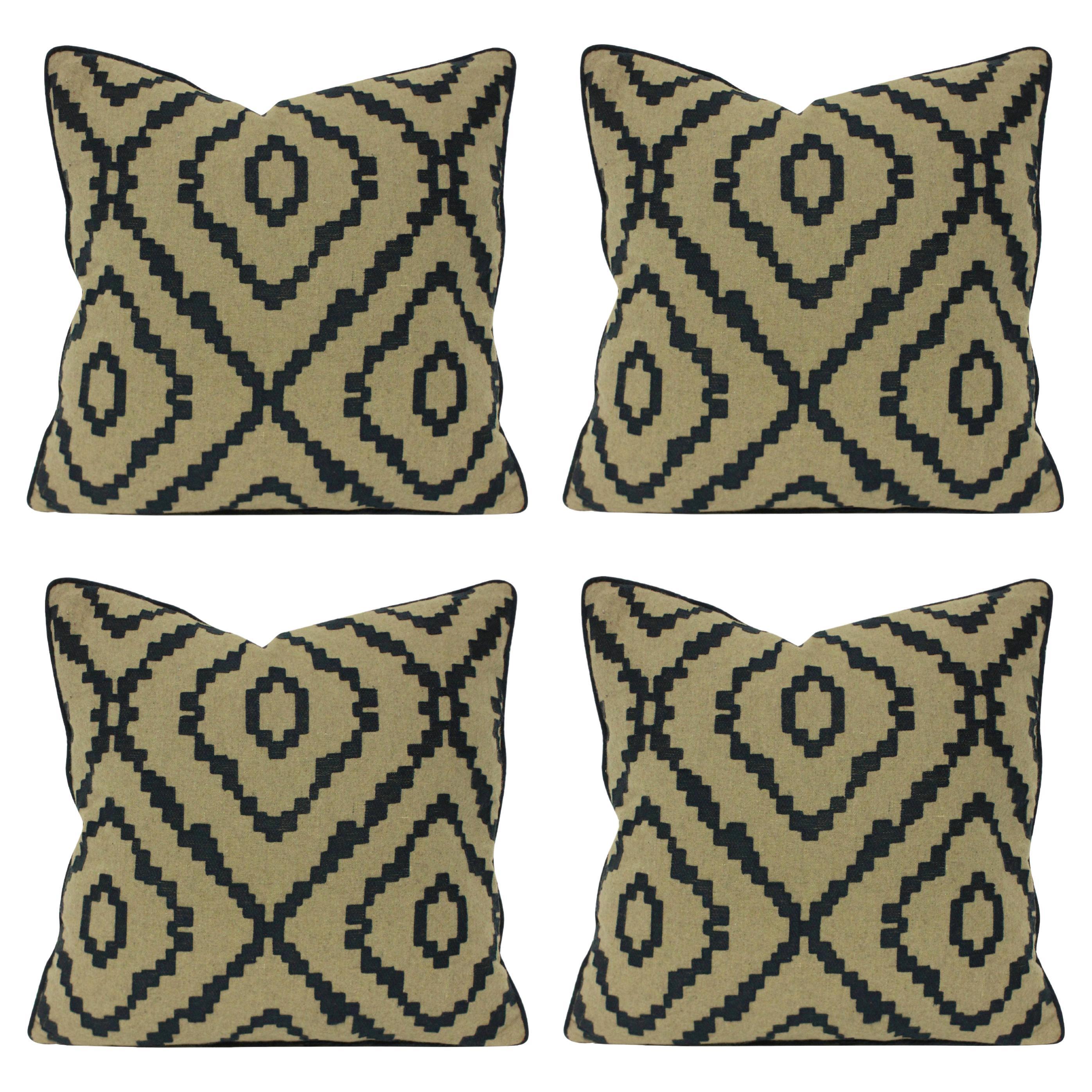 Set of Four Bespoke Wool Cushions