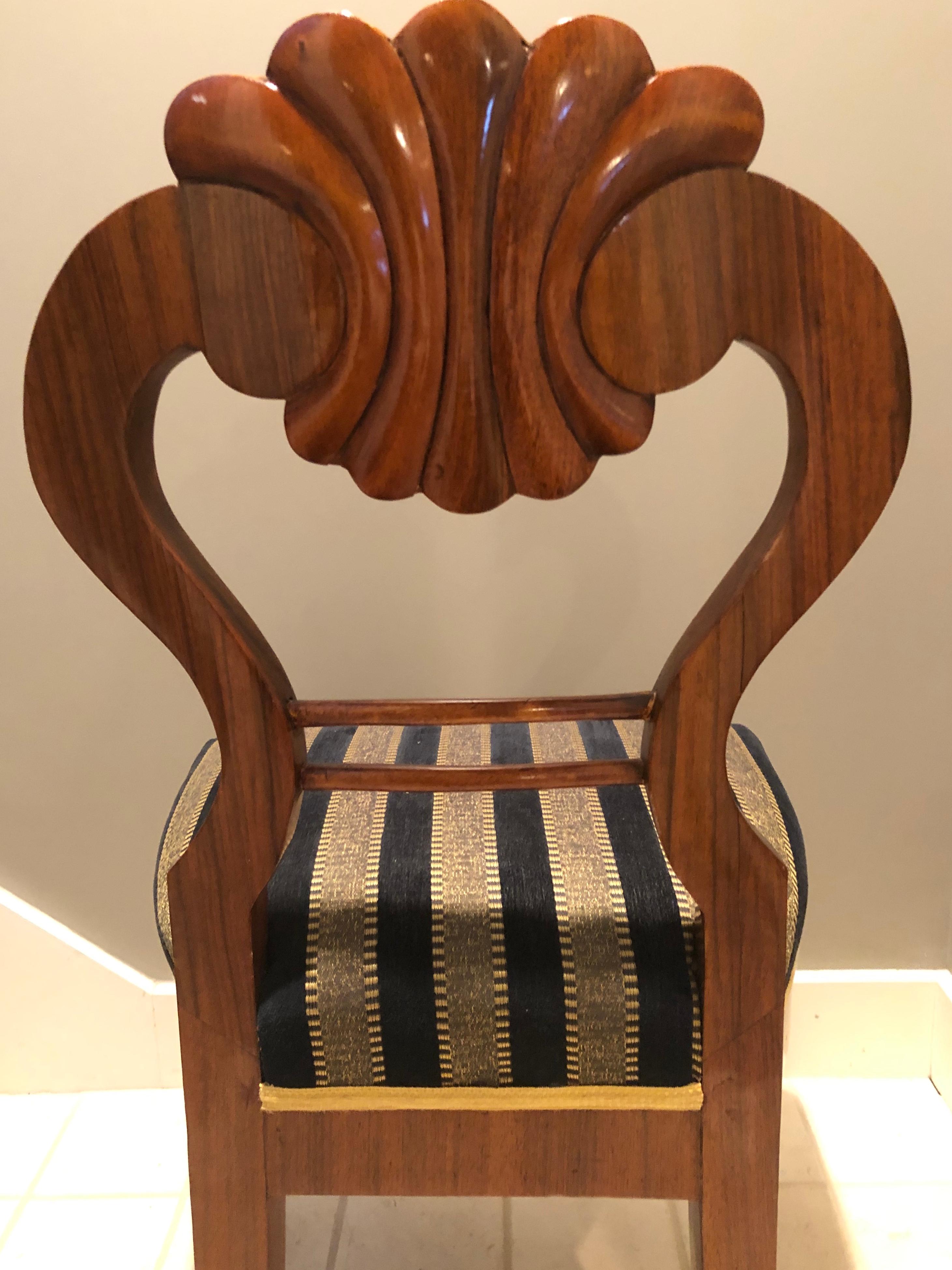 Veneer Set of Four Biedermeier Chairs