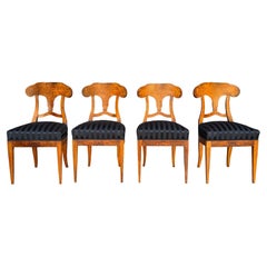 Set of Four Biedermeier Dining Chairs, Cherrywood, Circa 1820-1840