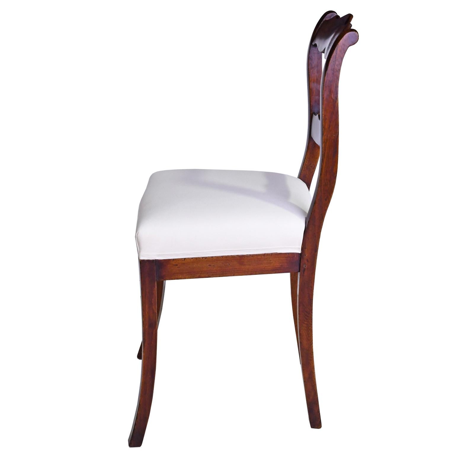 Hand-Carved Set of Four Biedermeier Dining Chairs in Mahogany, Lower Saxony, Germany For Sale