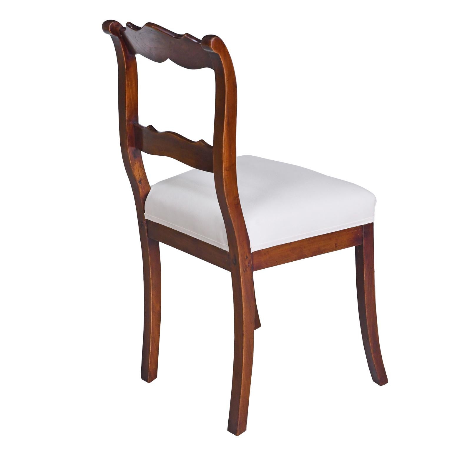 Upholstery Set of Four Biedermeier Dining Chairs in Mahogany, Lower Saxony, Germany For Sale