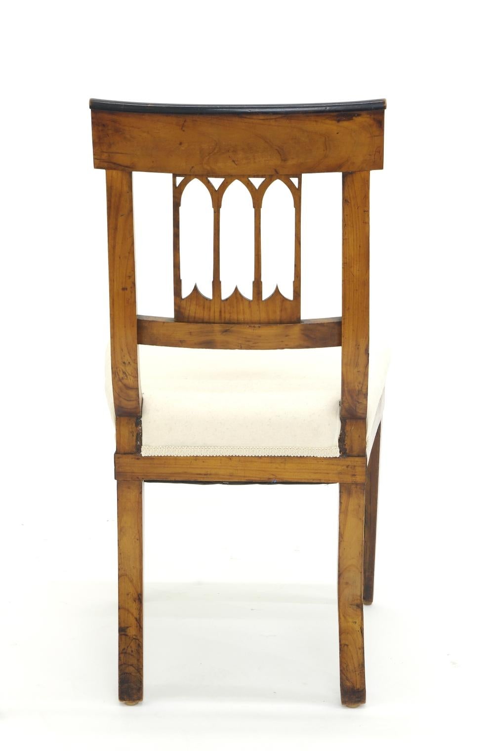 Wood Set of Four Biedermeier Side Chairs, circa 1810-1820 For Sale