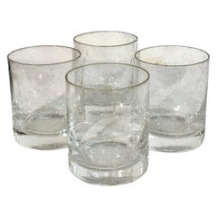 Set of Four Biot Bubble Glass Tumblers, France 20th Century