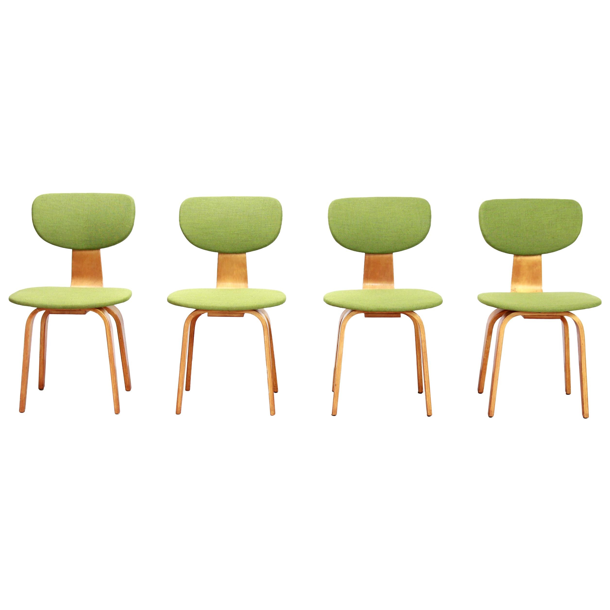 Set of Four Birch Cees Braakman for Pastoe, Model SB03 Dining Chairs, 1950s