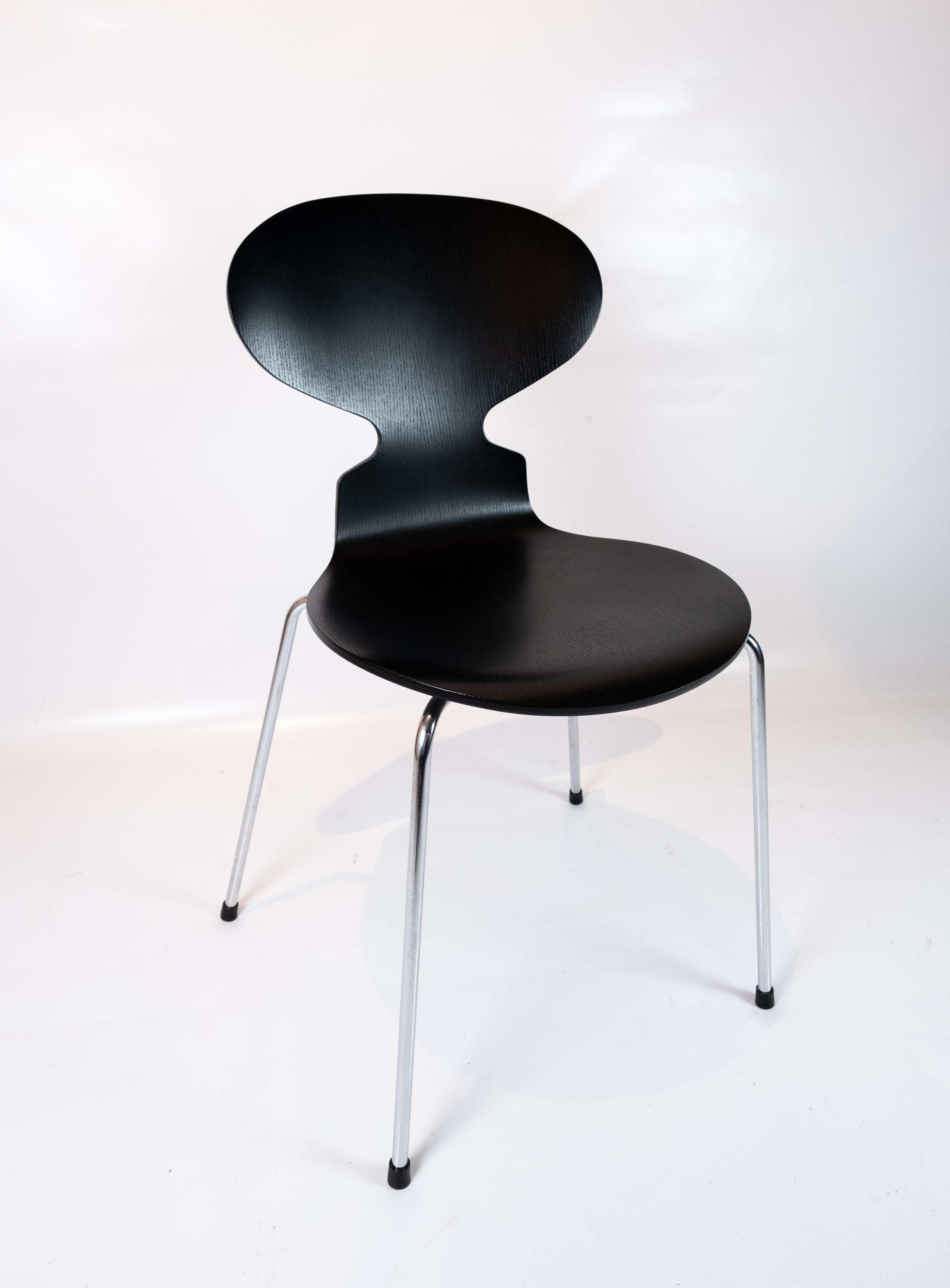 Danish Set of Four Black Ant Chairs, Model 3101, Designed by Arne Jacobsen in 1952 For Sale
