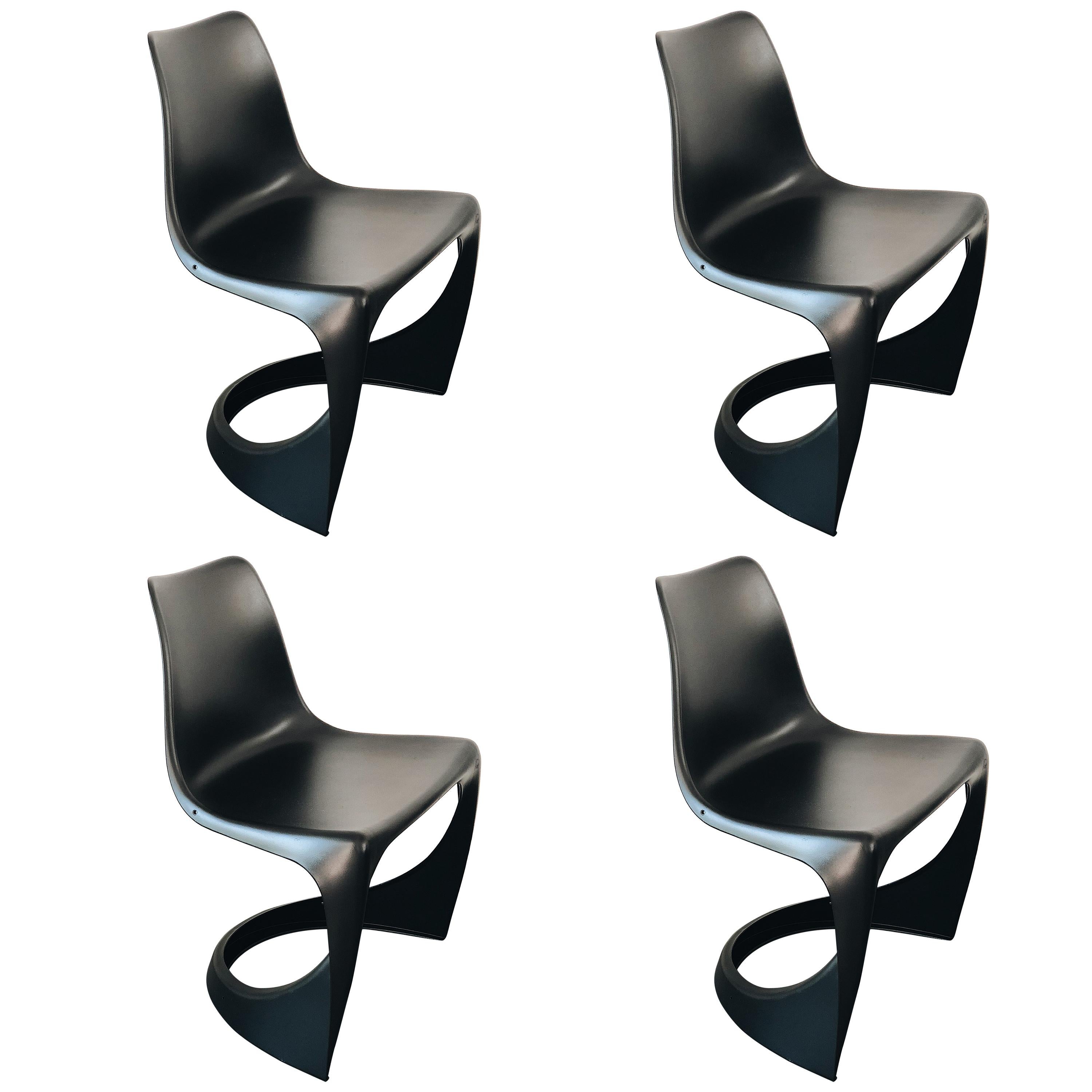 Set of Four Black Cado Chairs, Steen Østergaard, 1960s