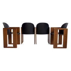 Set of Four Black Dialogo Chairs by Afra & Tobia Scarpa
