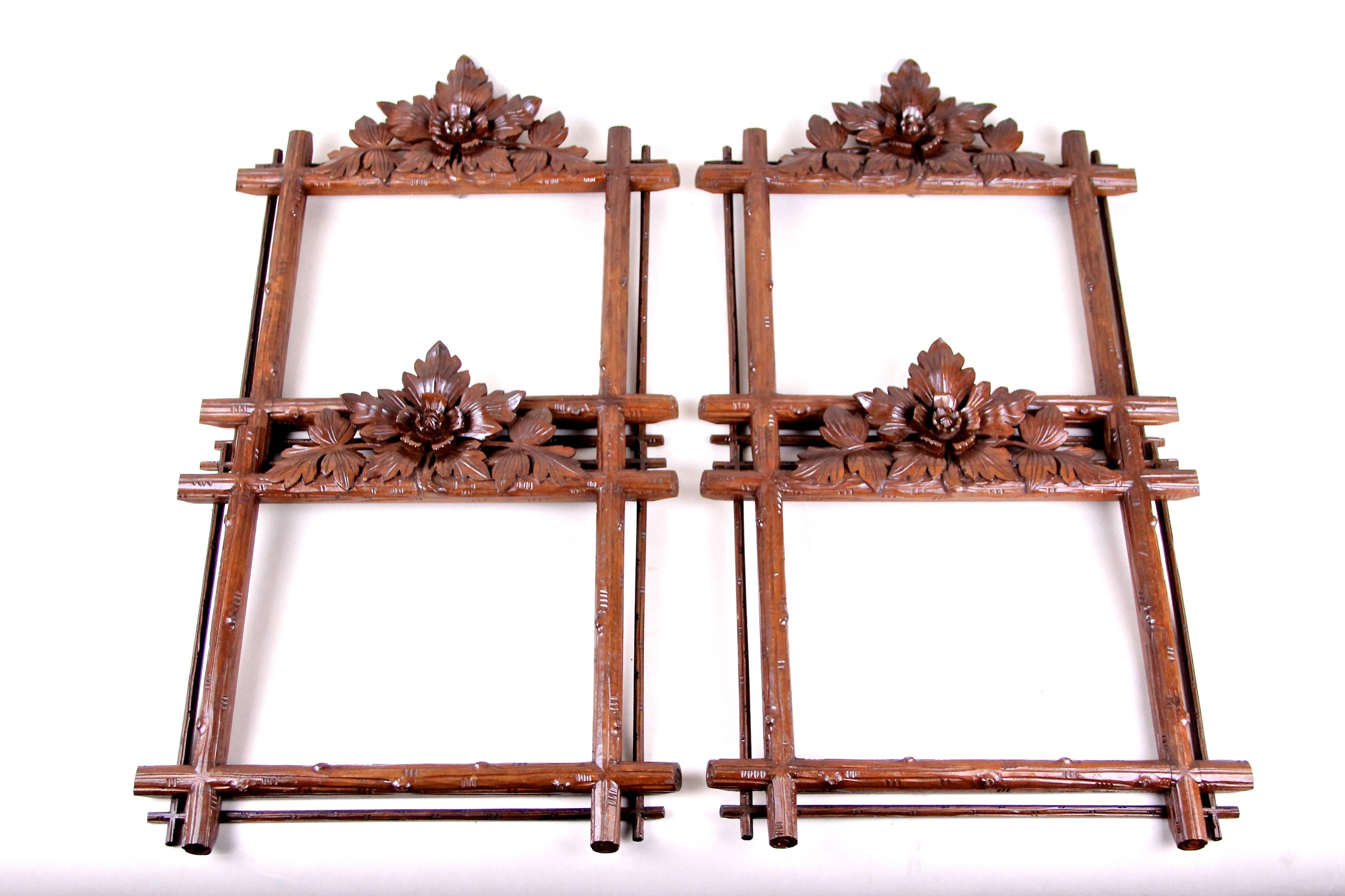 Set of Four Black Forest Picture Frames/ Wall Mirrors, Austria, circa 1890 1