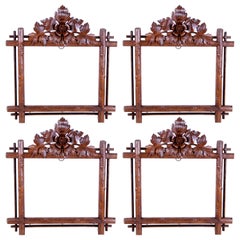 Set of Four Black Forest Picture Frames/ Wall Mirrors, Austria, circa 1890