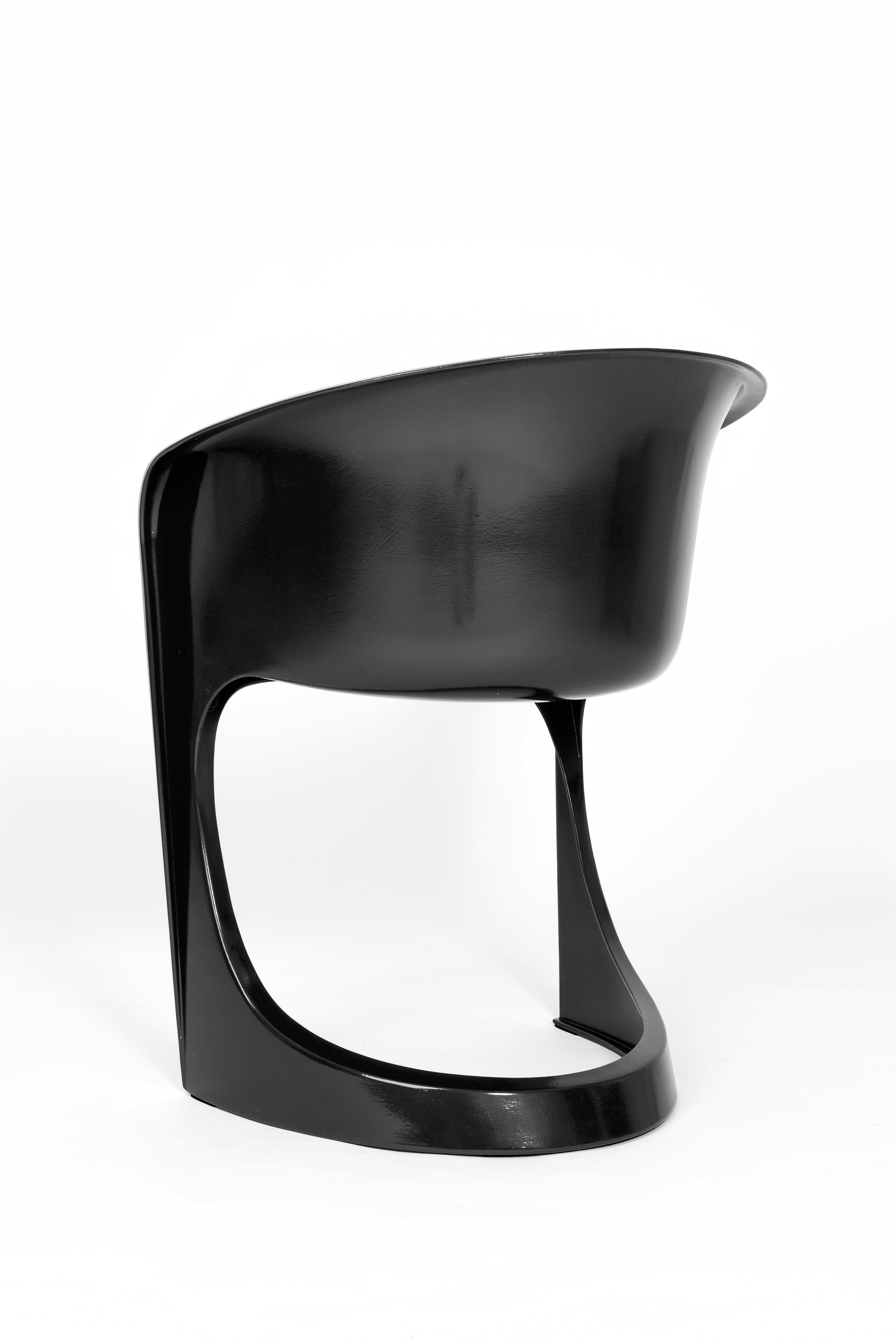 Set of Four Black Glossy Cado Chairs, Steen Østergaard, 1974 For Sale 1