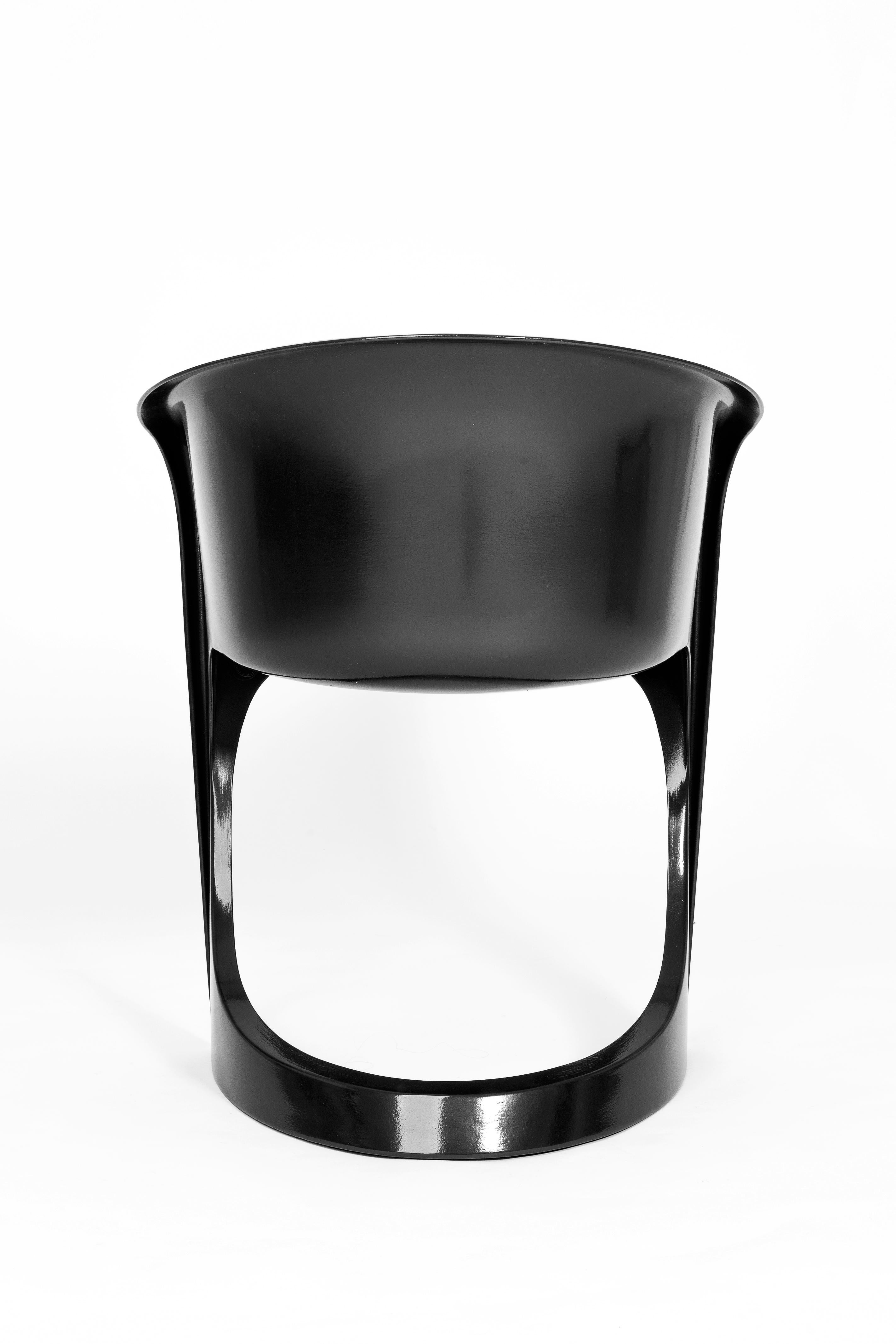 Set of Four Black Glossy Cado Chairs, Steen Østergaard, 1974 For Sale 2