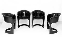 Set of Four Black Glossy Cado Chairs, Steen Østergaard, 1974