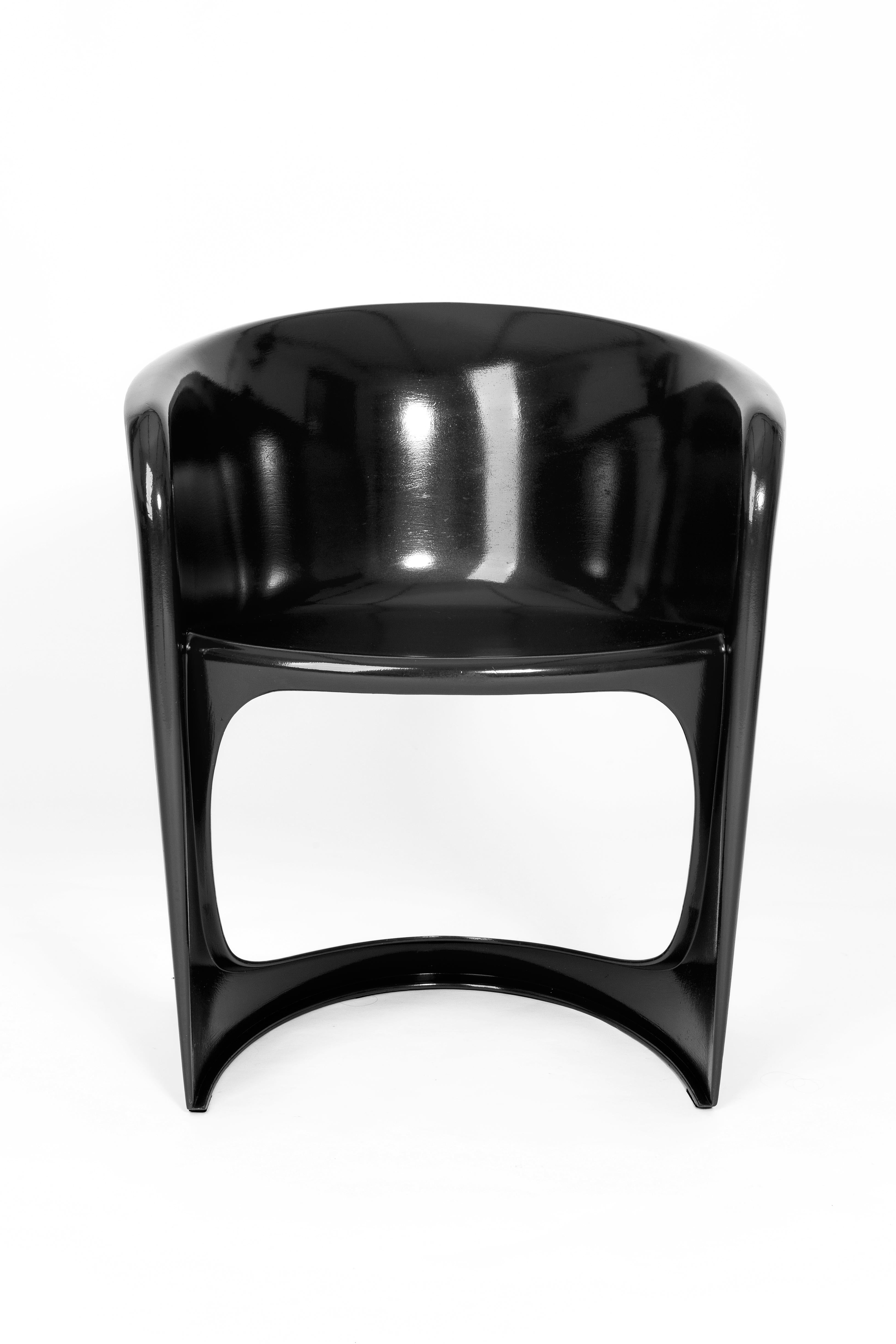 Set of Four Black Glossy Cado Chairs, Steen Østergaard, 1974 In Excellent Condition For Sale In 05-080 Hornowek, PL