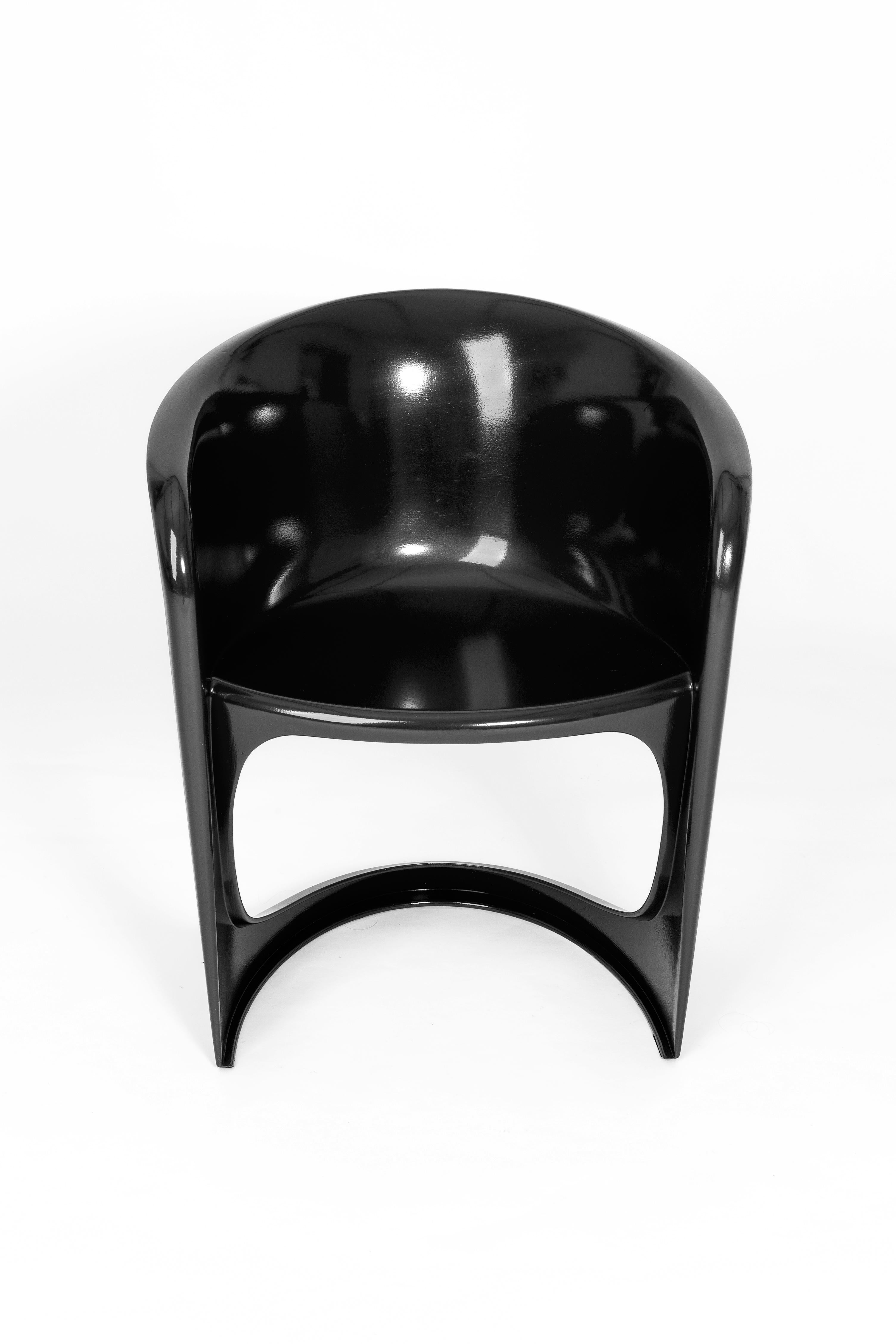 20th Century Set of Four Black Glossy Cado Chairs, Steen Østergaard, 1974 For Sale