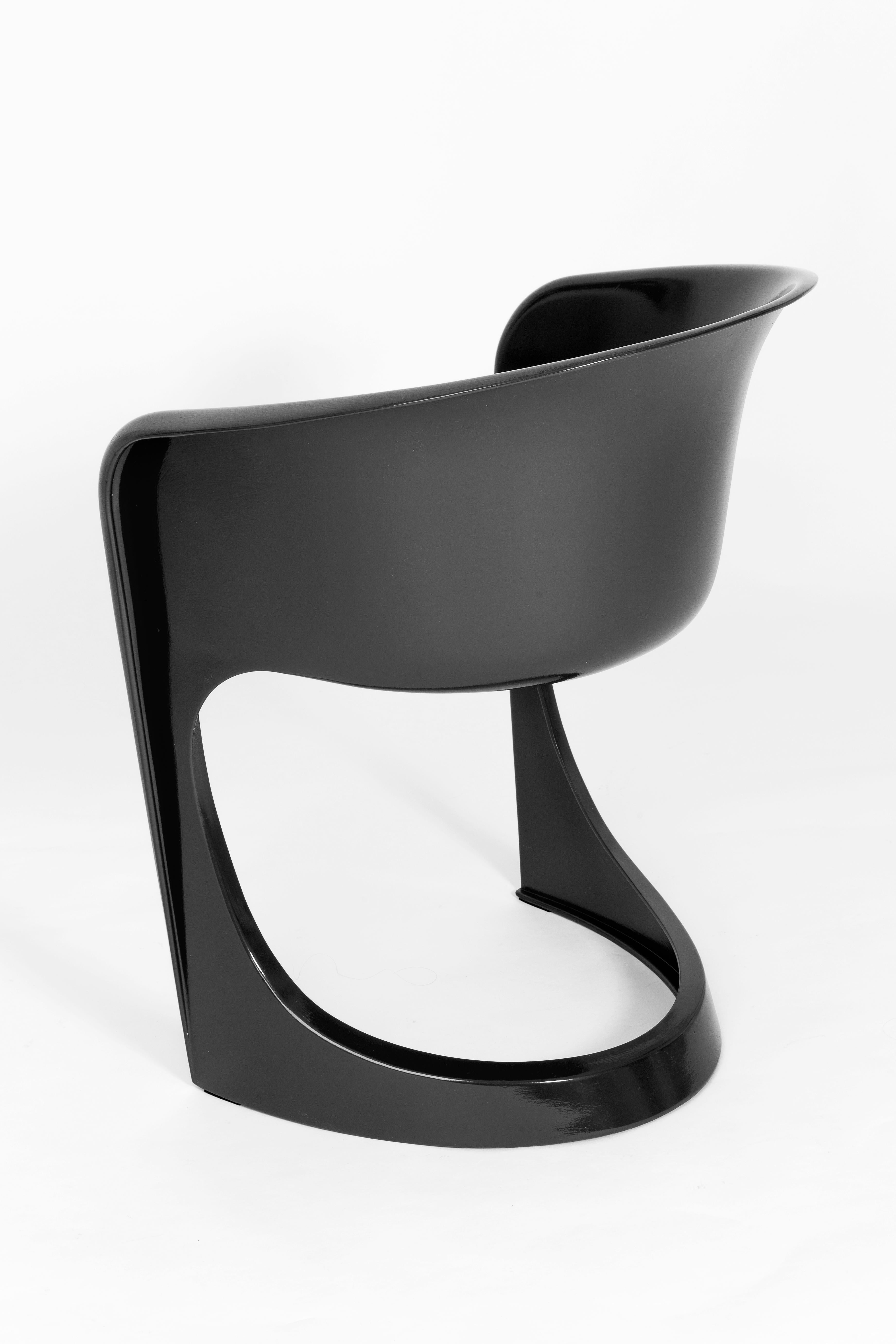 Plastic Set of Four Black Glossy Cado Chairs, Steen Østergaard, 1974 For Sale