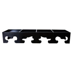 Set of Four Black Lacquered Cube Drinks Tables