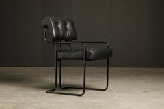 Set of Four Black Leather Tucroma Chairs by Guido Faleschini for Mariani, New