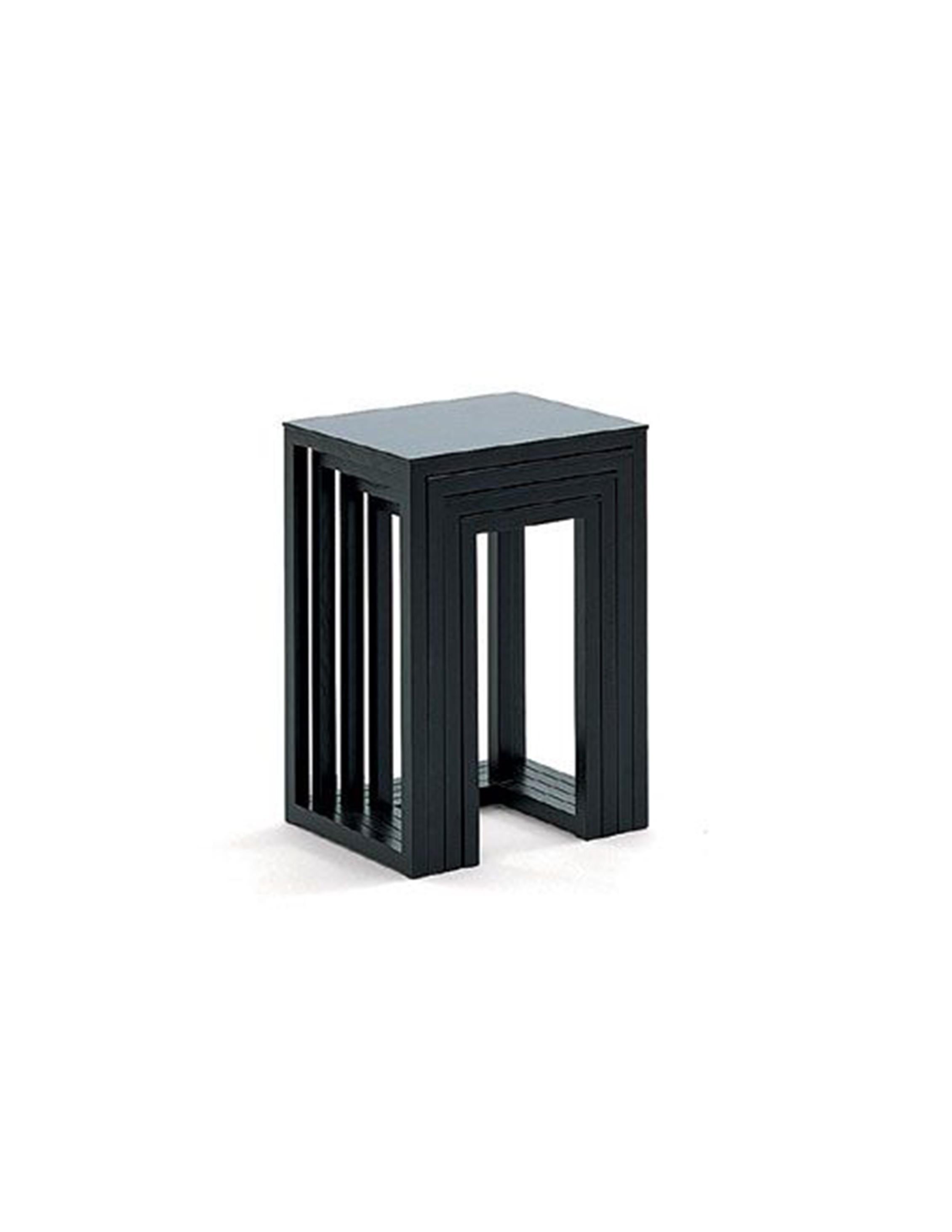 Contemporary Wittmann Set of Four Black Solid Ash Josef Hoffmann Nesting Tables