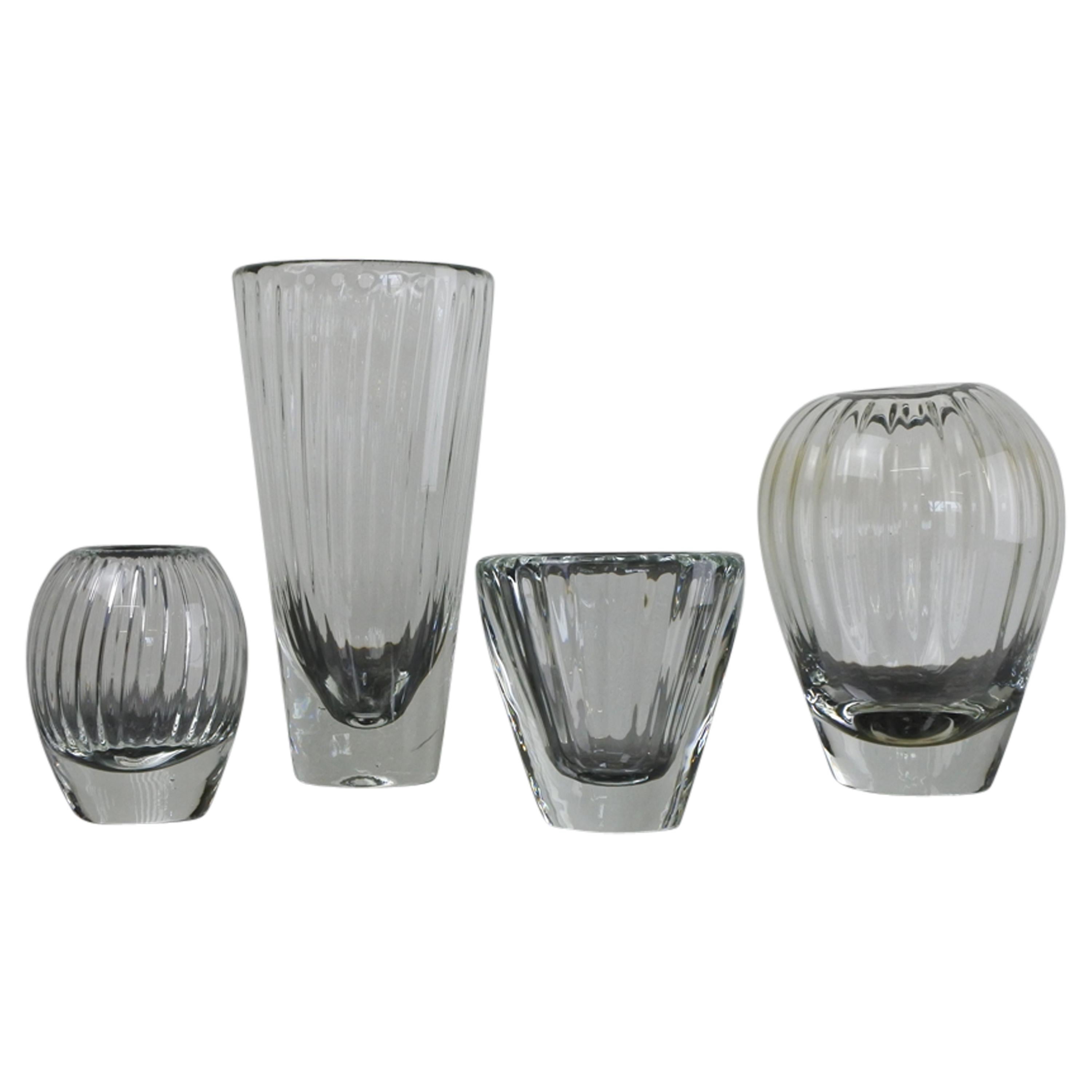 Set of Four Blown Art Glass Vases by Iittala, Finland, 1959