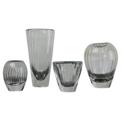 Vintage Set of Four Blown Art Glass Vases by Iittala, Finland, 1959