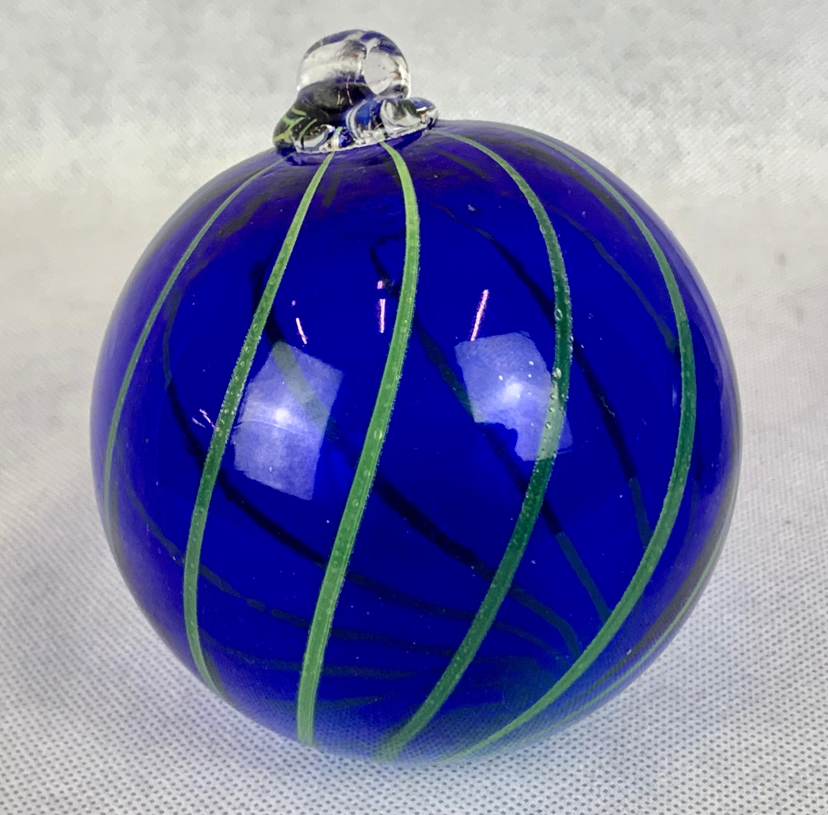 cobalt blue glass balls
