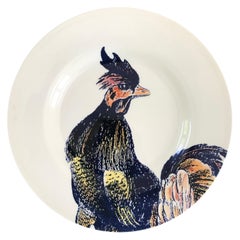 Used Set of Four Blue and White Bird Plates