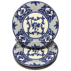 Set of Four Blue and White Tiffany Delft Plates