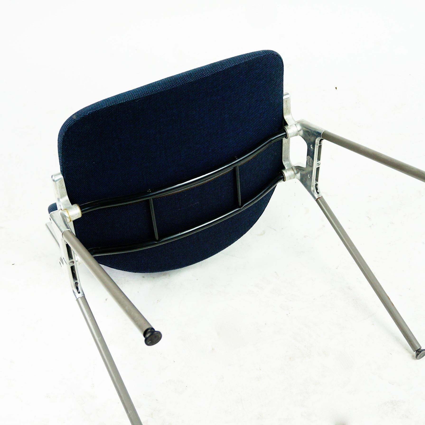 Set of Four Blue Castelli Dsc 106 Stacking Chairs by Giancarlo Piretti, Italy For Sale 5