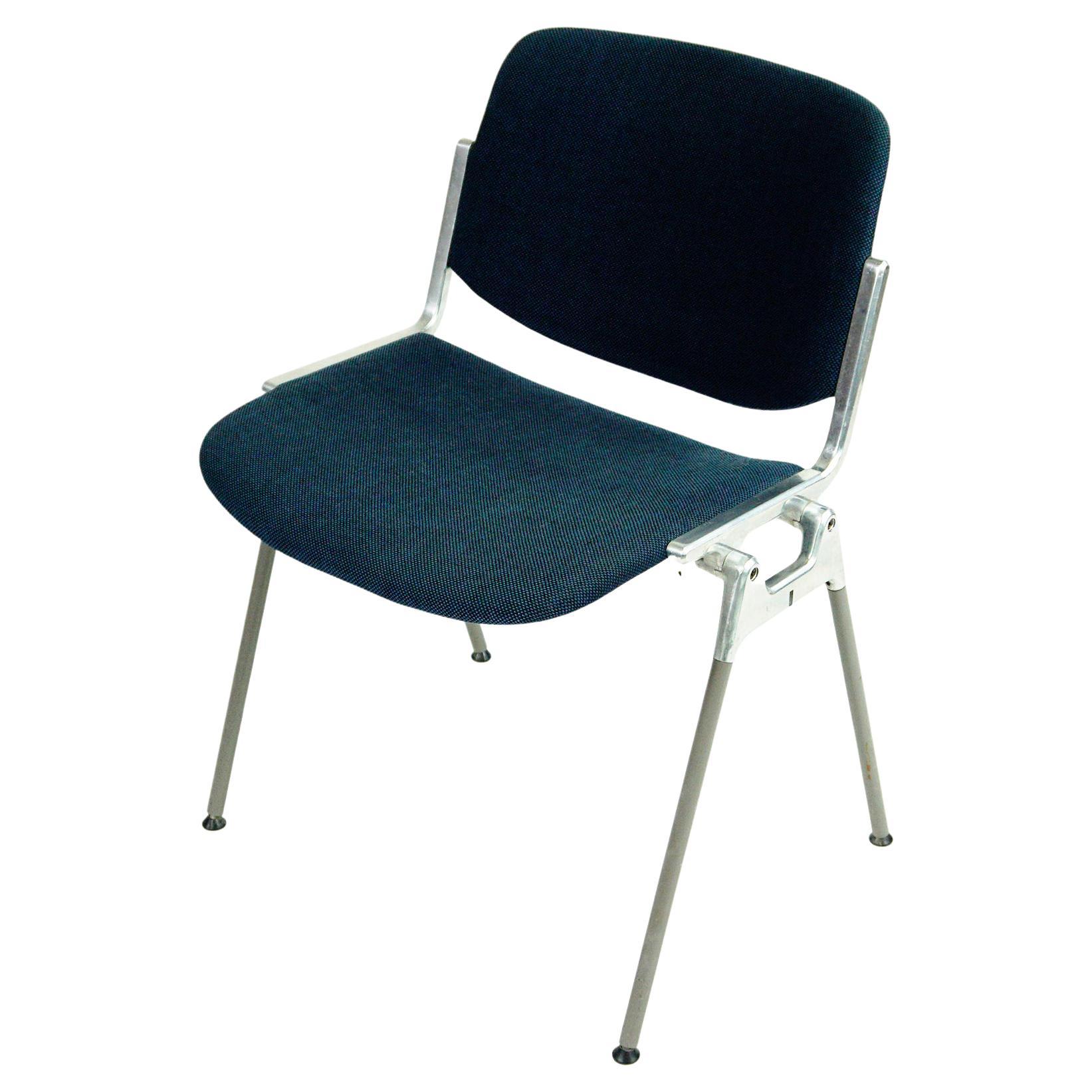 Set of Four Blue Castelli Dsc 106 Stacking Chairs by Giancarlo Piretti, Italy For Sale