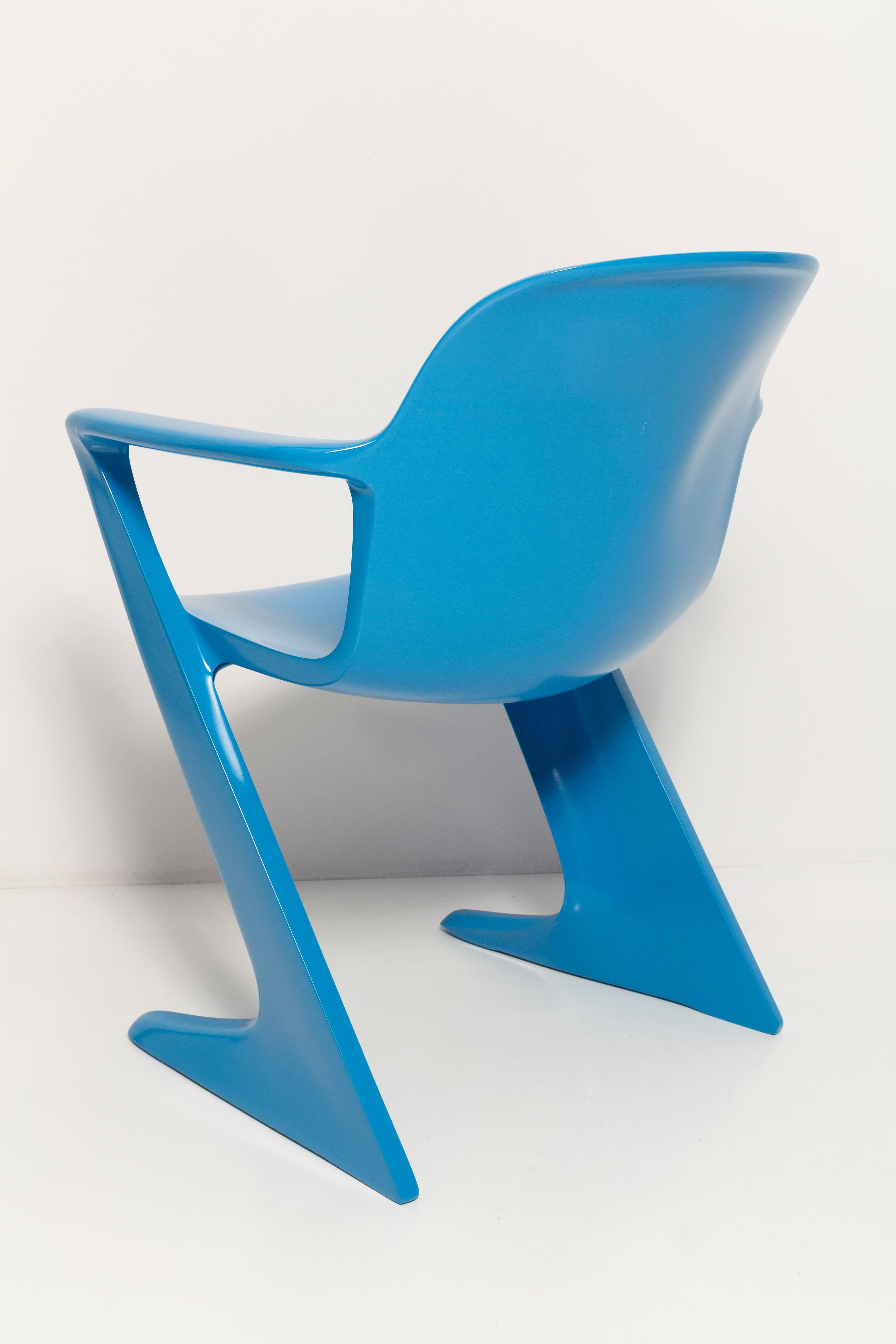 Set of Four Blue Kangaroo Chairs Designed by Ernst Moeckl, Germany, 1960s For Sale 2