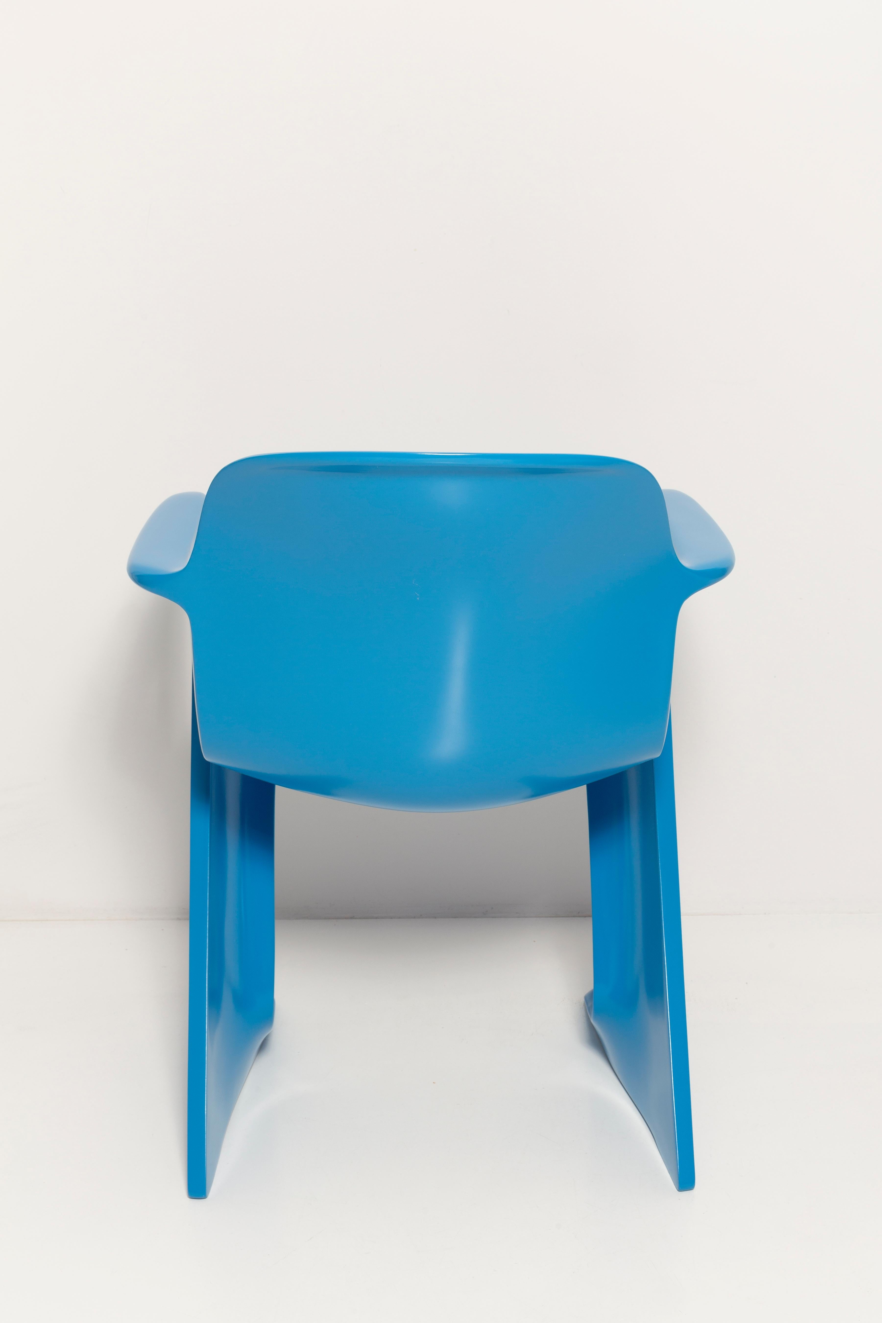 Juego de cuatro sillas canguro azules diseñadas por Ernst Moeckl, Alemania, años 60 en venta 3