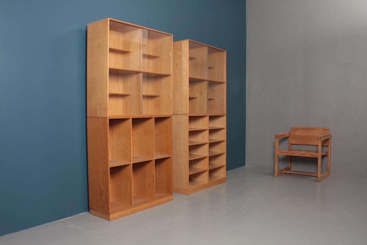 Scandinavian Modern Set of Four Bookcases in Oak by Mogens Koch, Danish Design, Midcentury, 1950s