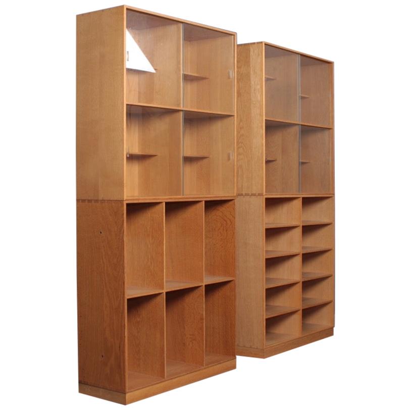 Set of Four Bookcases in Oak by Mogens Koch, Danish Design, Midcentury, 1950s