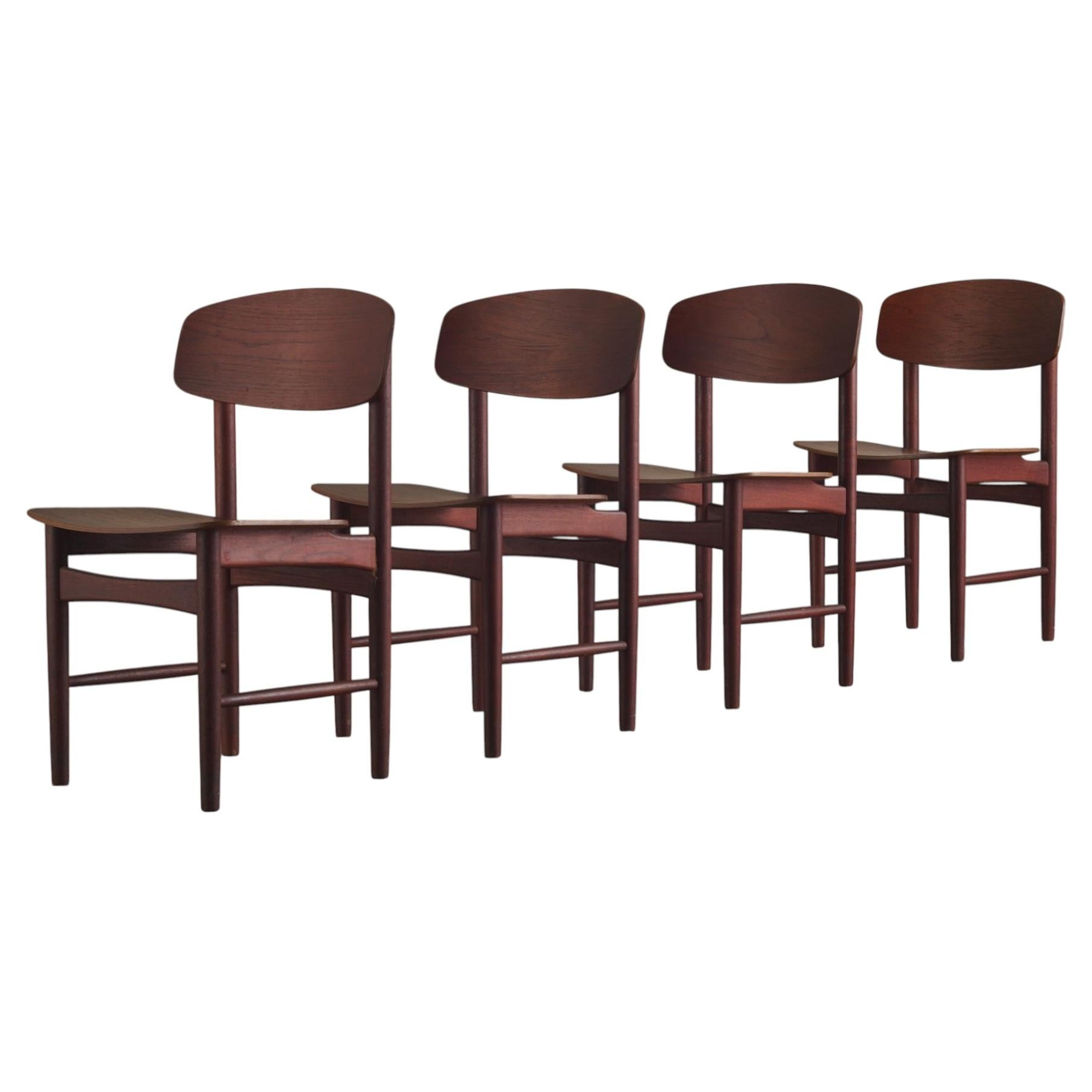 Set of Four Borge Mogensen Dining Chairs For Sale
