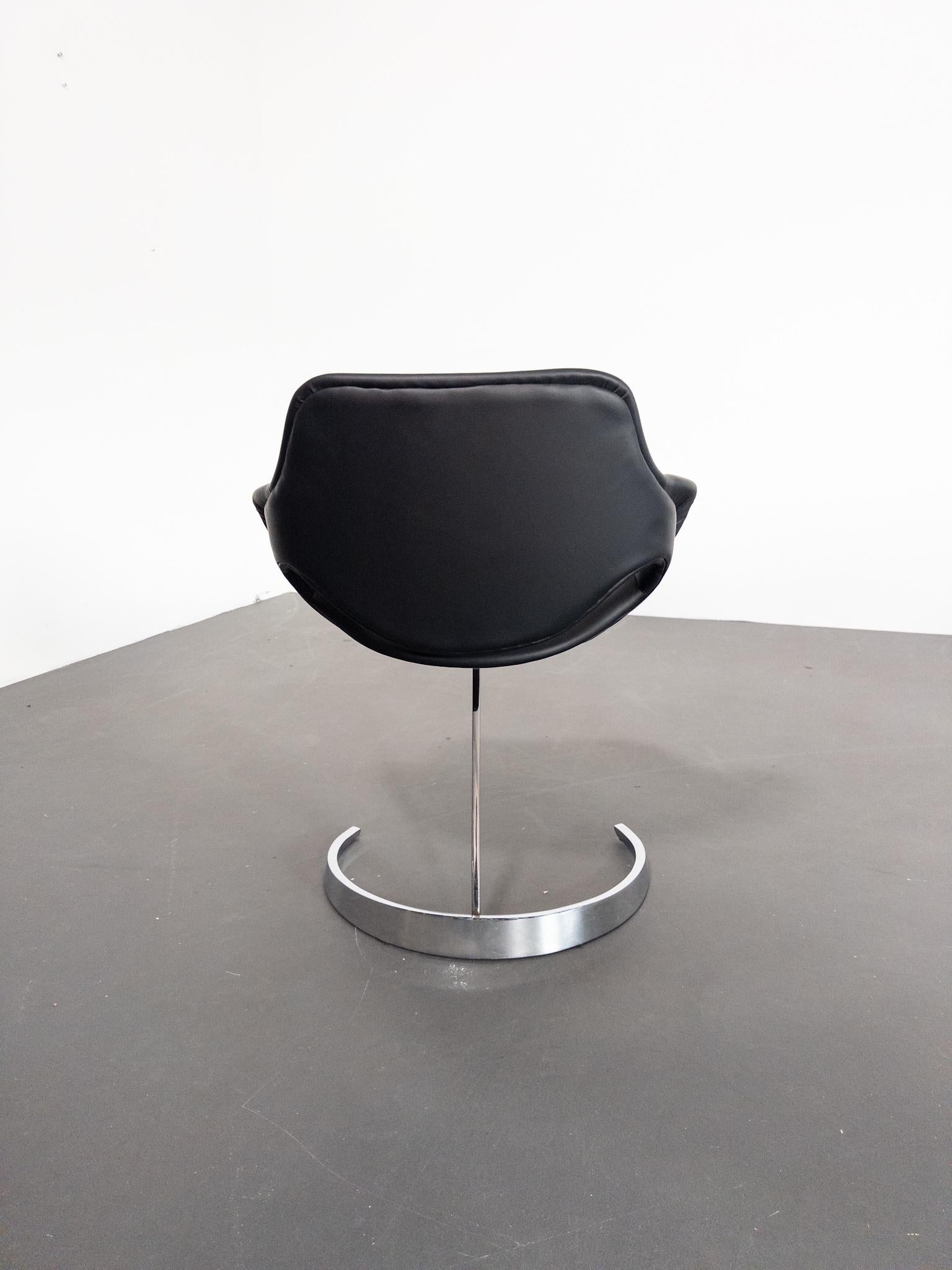 Satz von vier Boris Tabakoff-Esszimmerstühlen, Frankreich, 1970er Jahre im Angebot 3