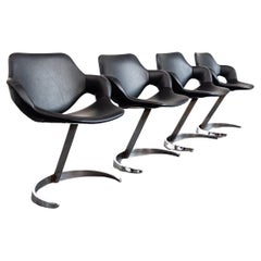 Ensemble de quatre chaises de salle à manger Boris Tabakoff, France, 1970