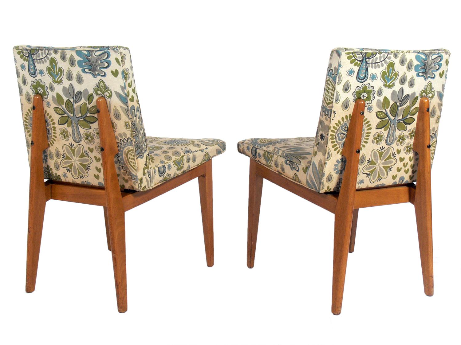 Set of Four Bracket Back Dining Chairs by Dunbar In Good Condition In Atlanta, GA