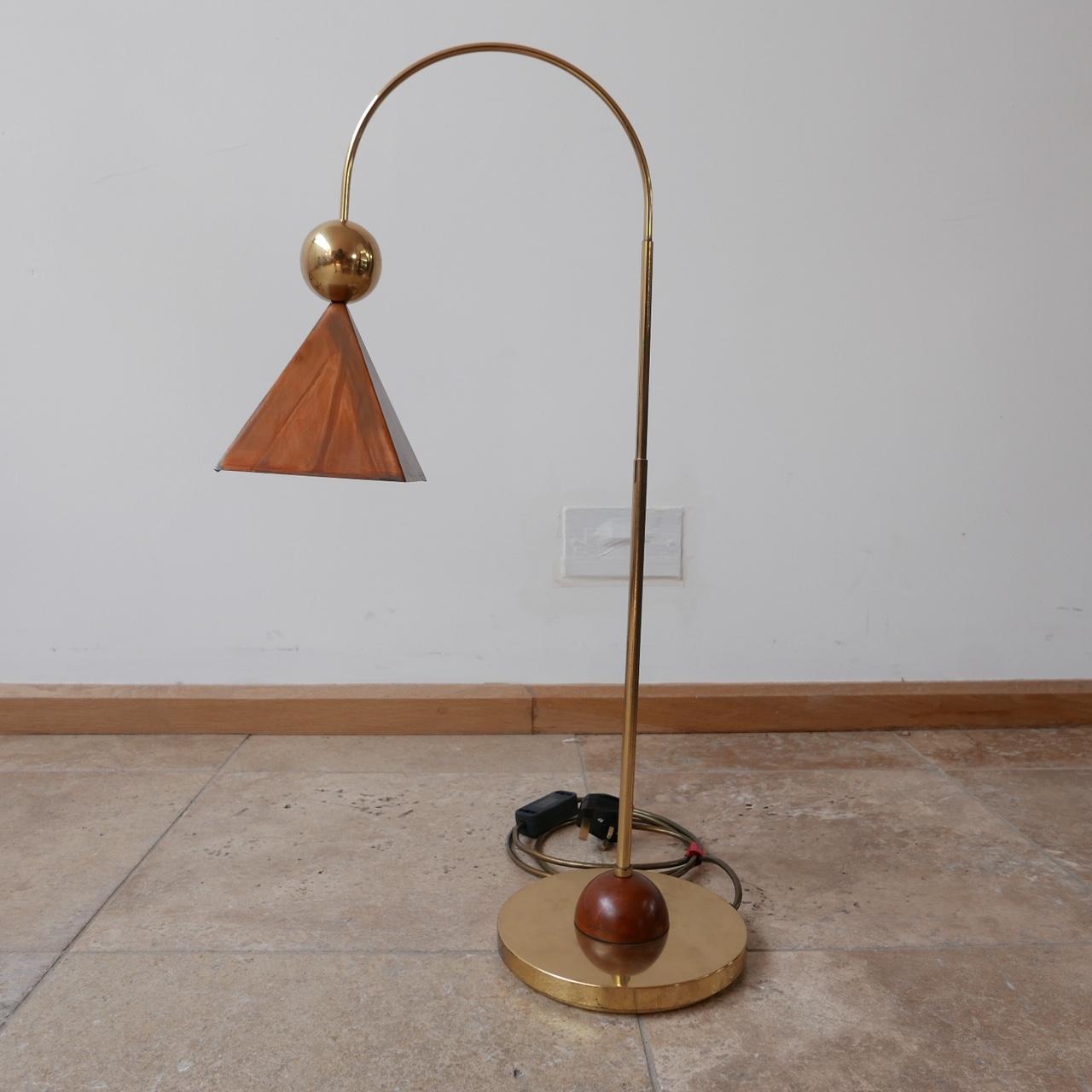 Set of Four Brass and Copper Mid-Century Italian Floor and Table Lamps 1