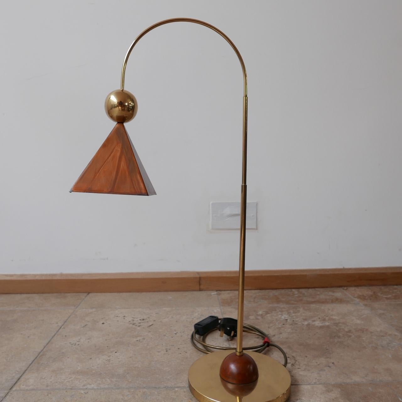 Set of Four Brass and Copper Mid-Century Italian Floor and Table Lamps 4