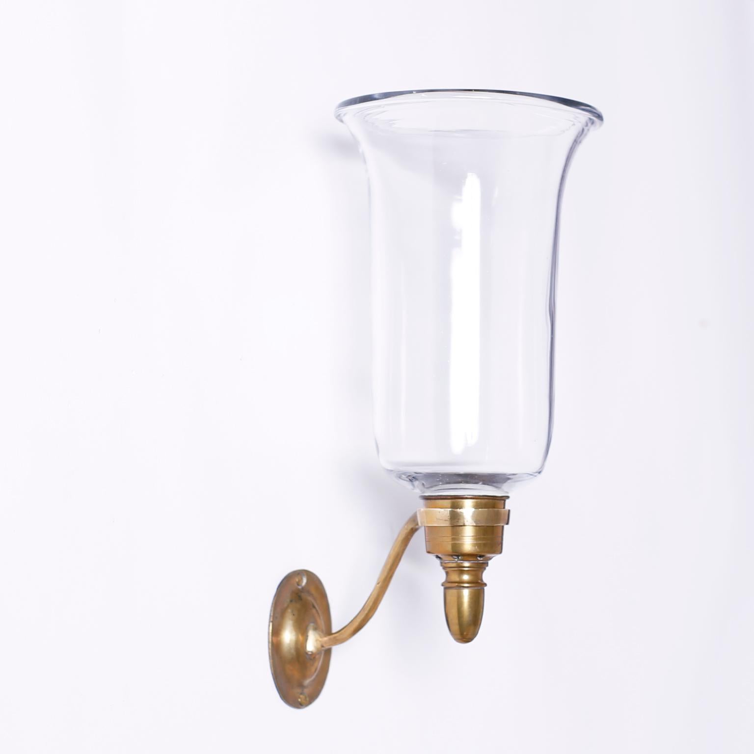 brass candle wall sconces hurricane