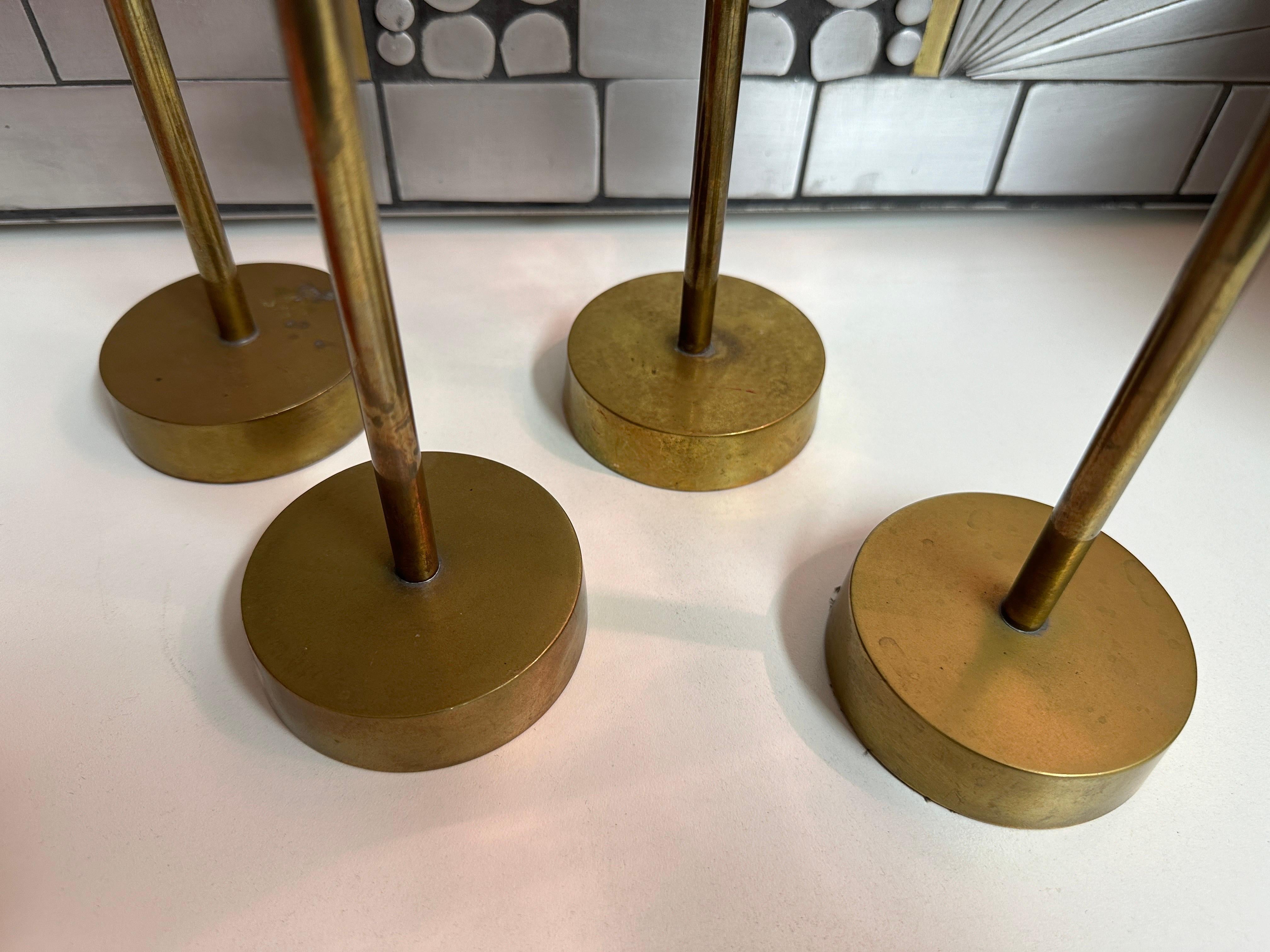 Set of Four Brass Candleholders For Sale 3